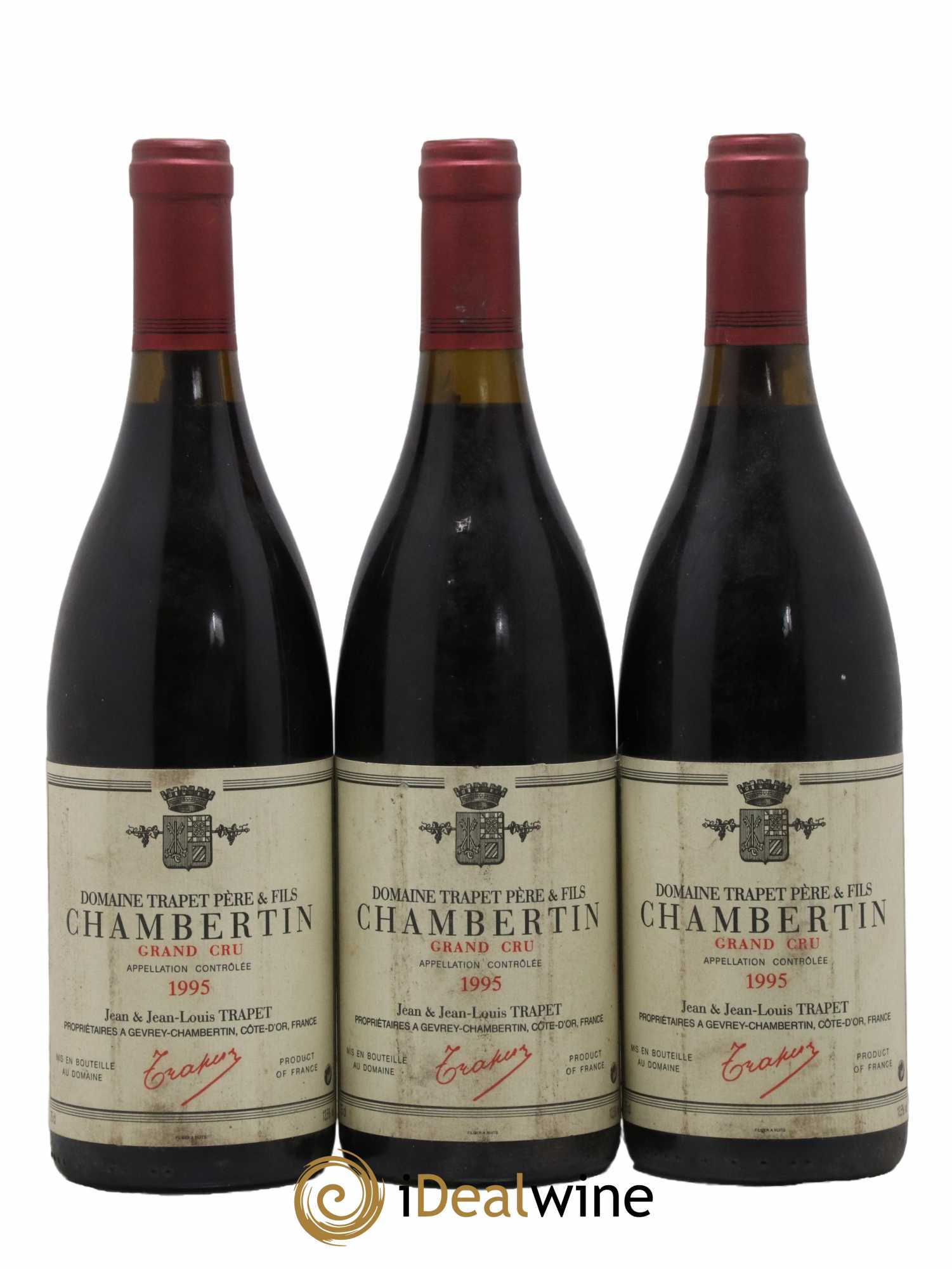 Chambertin Grand Cru Domaine Trapet  1995 - Lot de 3 Bouteilles
