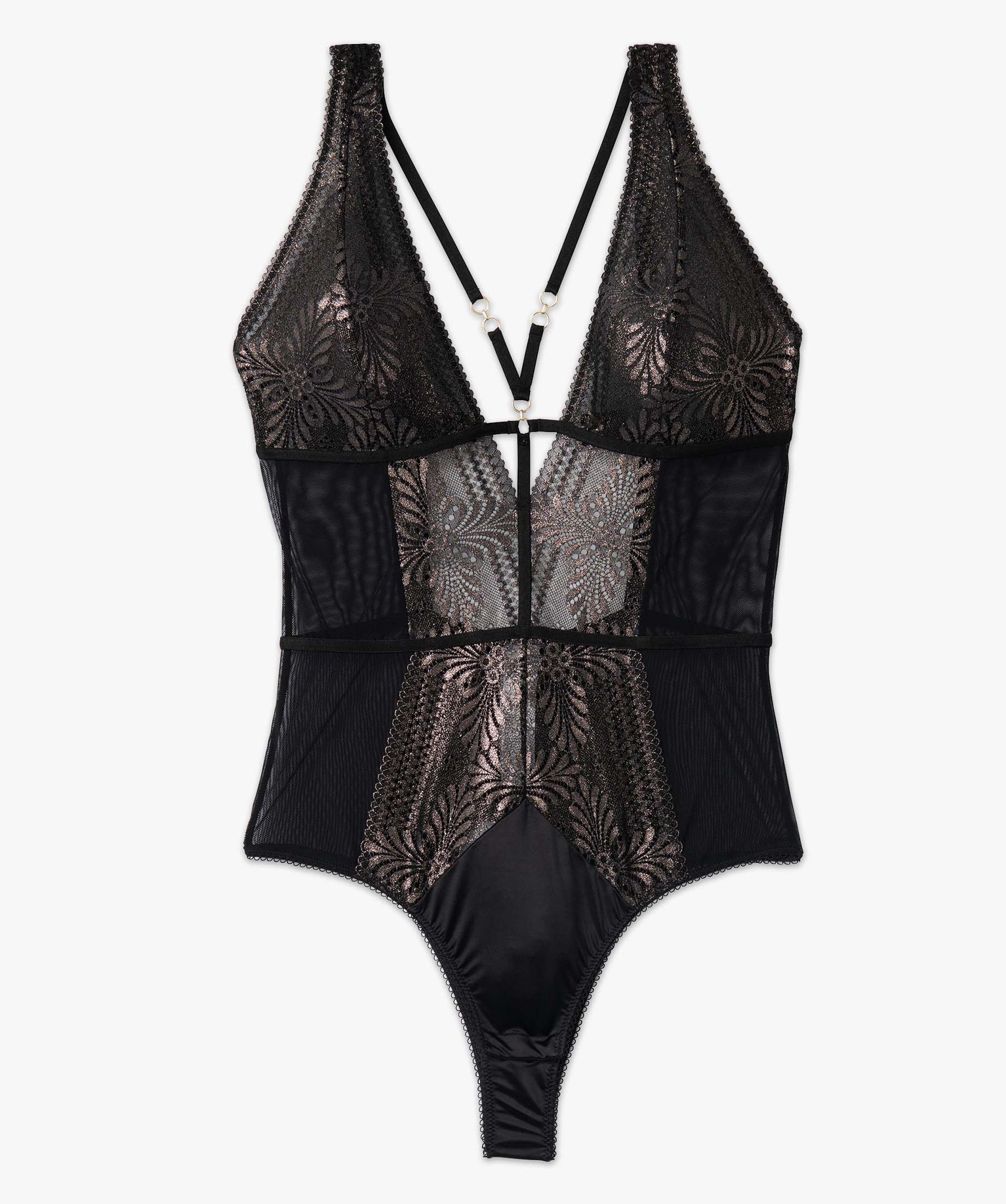 Body femme en dentelle scintillante et tulle multicolore | GEMO