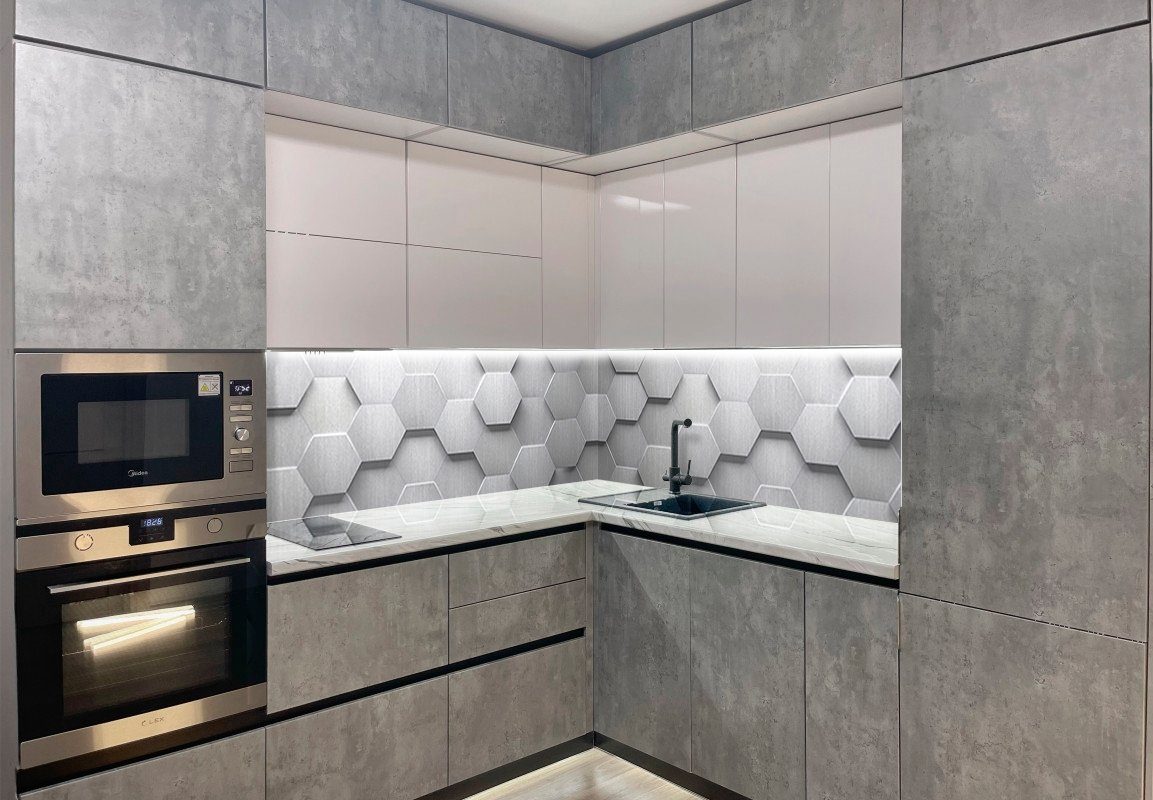 Rodnik Küchenrückwand Wabenmuster, robuste Kunststoff Platte Monolith in PREMIUM Qualität, glänzend