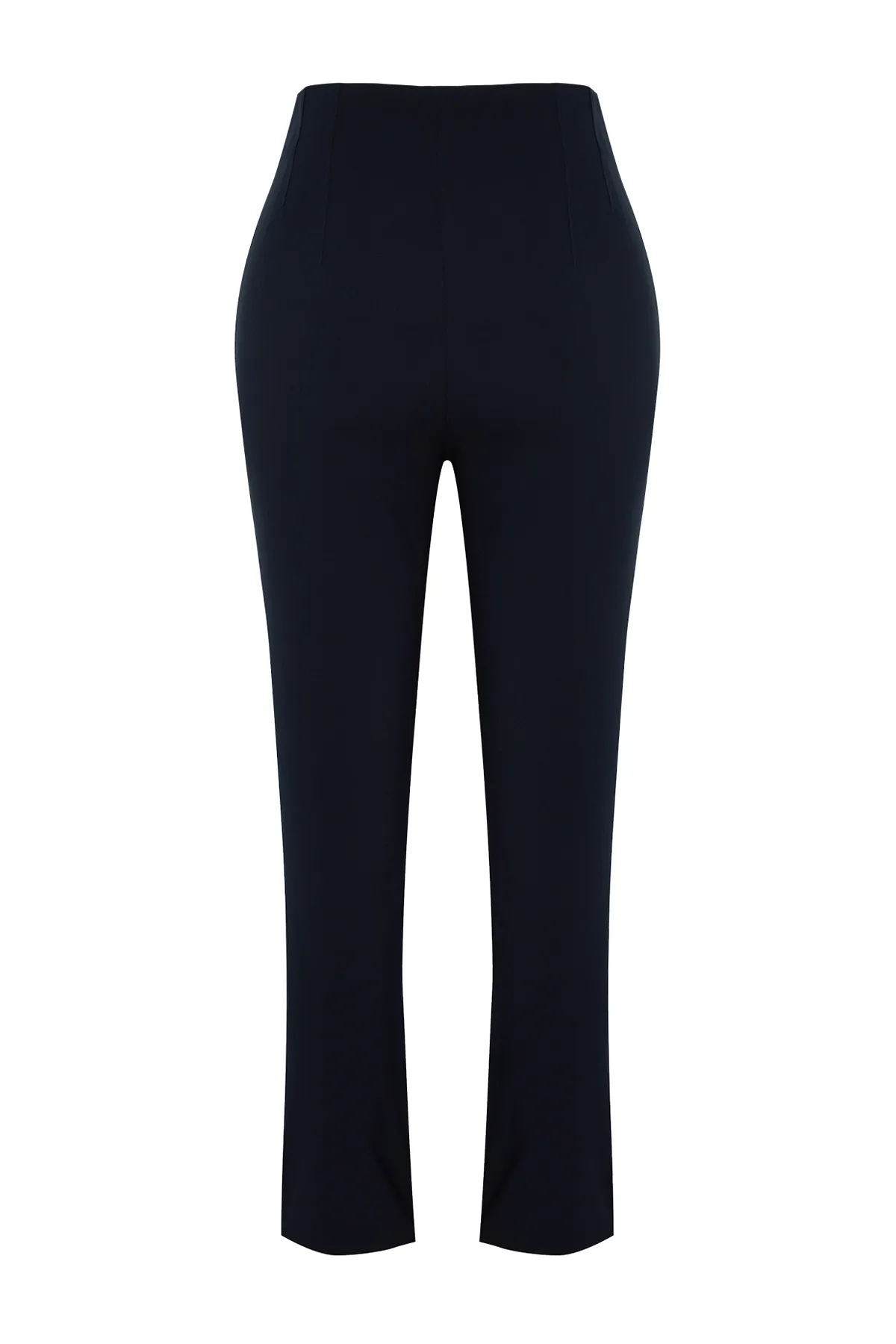 Trendyol Collection  Poliviskon Stoff Marineblaue Zigarettenhose - Gewebt, TWOSS24PL00029