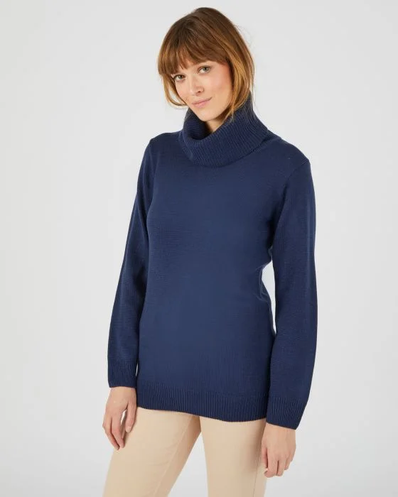 Pull col boule manches longues