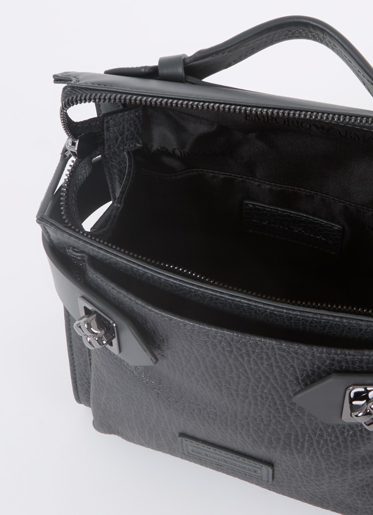 Emporio Armani ādas rokassoma ar noņemamu plecu siksnu