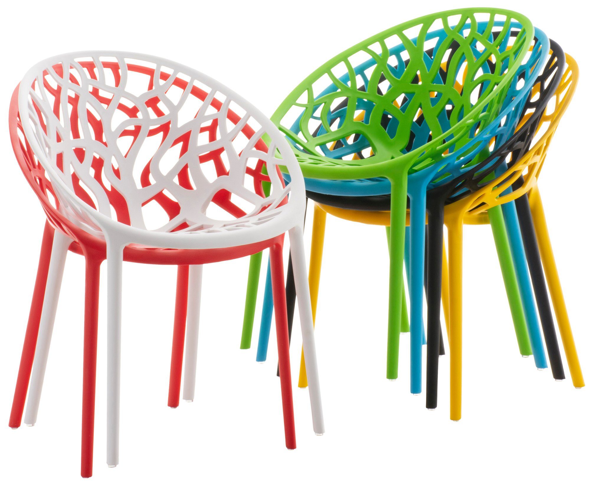 CLP Gartenstuhl Hope (4er Set), stapelbar & wetterbeständig, modern