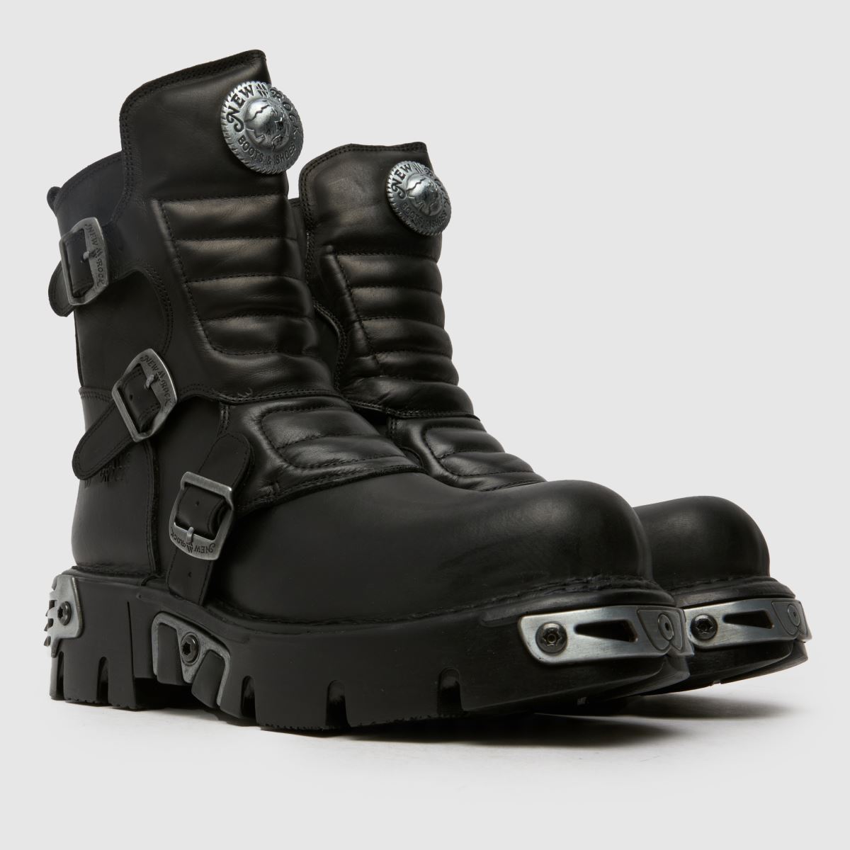 NEW ROCK – Svarta vadderade bikerboots