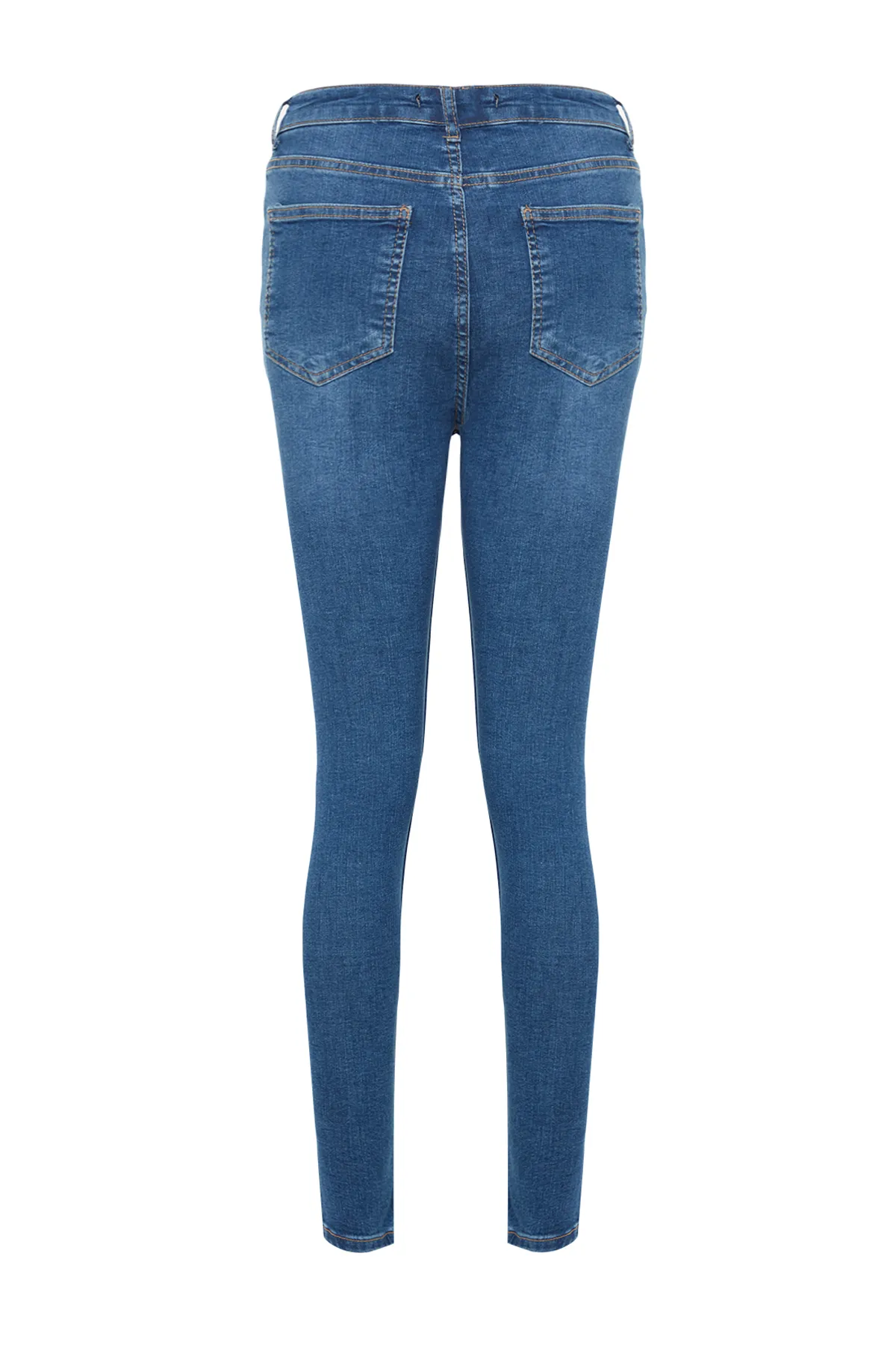 Trendyol Collection  Dunkelblaue Skinny Jeans mit hoher Taille TWOAW24JE00081