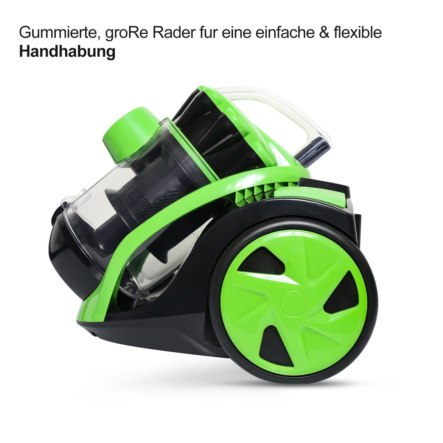 Lospitch Bodenstaubsauger Staubsauger ohne Beutel,3,0L Staubbehälter,inkl. Zusatzdüsen,900W, 899 W, Moderne beutellose Multi-Zyklon-Technologie