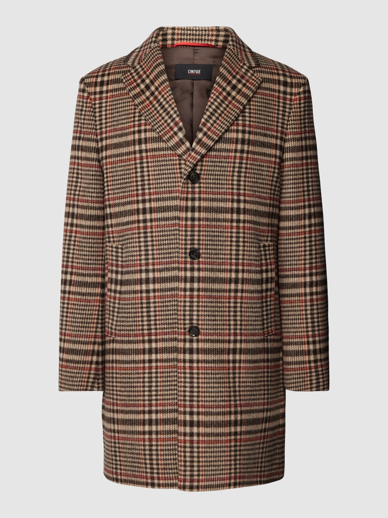 Kurzmantel mit Tartan-Karo Modell 'Scott' in taupe