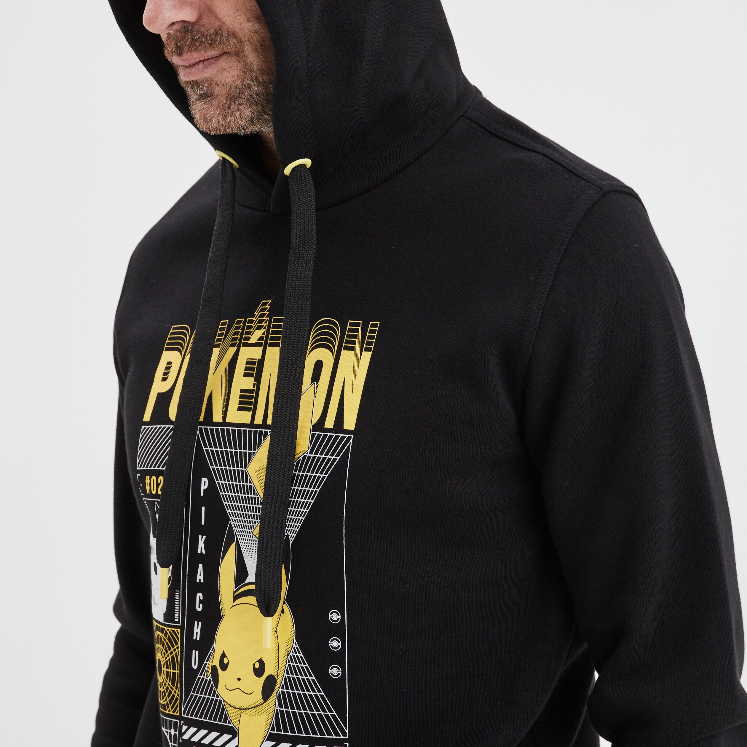 Sweat à capuche hoodie Pikachu Pokémon noir homme | La Halle