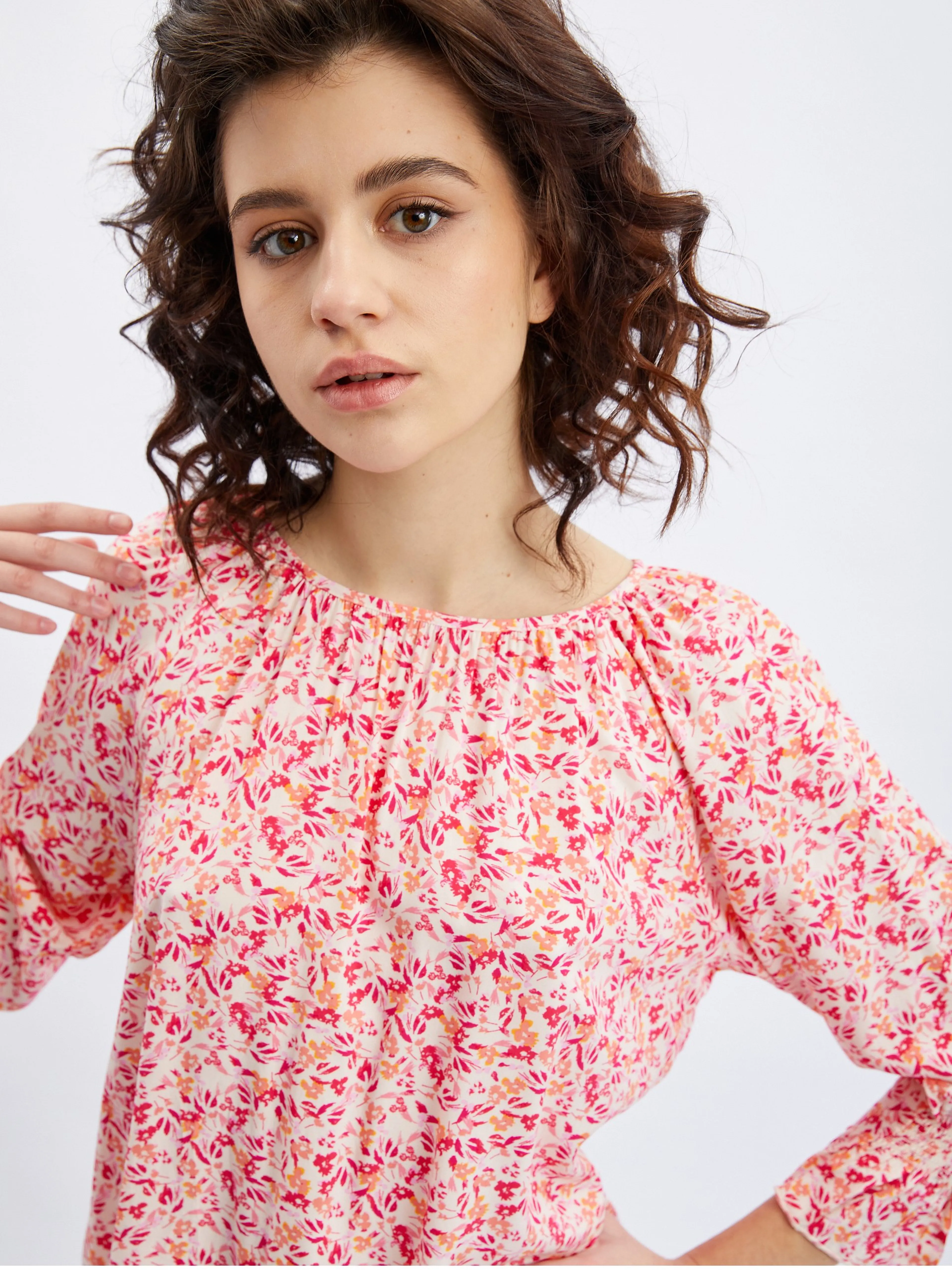 Rosa-orangefarbene Bluse ORSAY