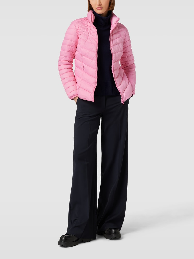 Steppjacke mit Stehkragen in pink
