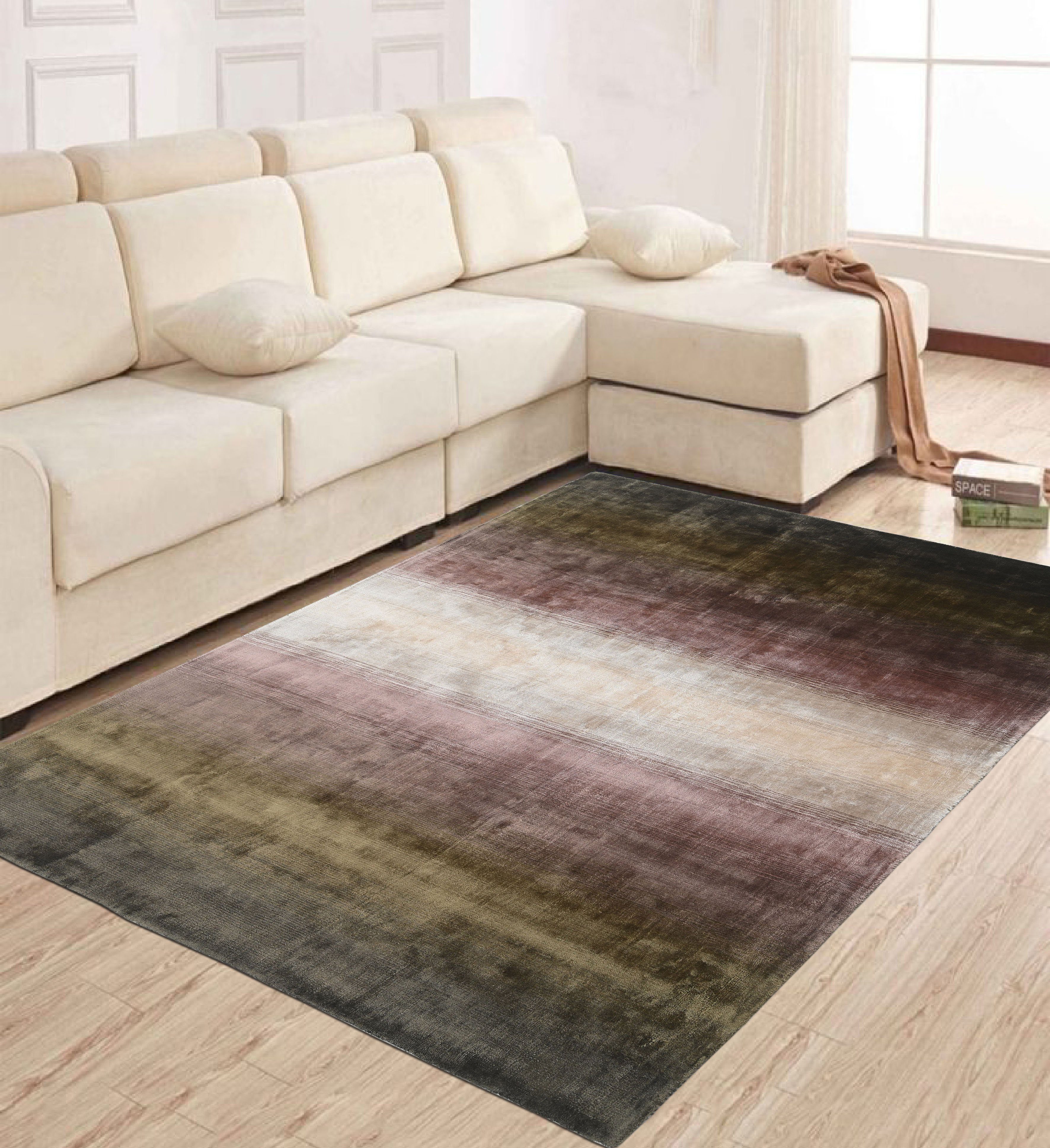 Teppich Katalin, Home affaire, rechteckig, Höhe: 10 mm, Kurzflorteppich in Seiden-Optik, Teppiche aus 100% Viskose, mehrfarbig