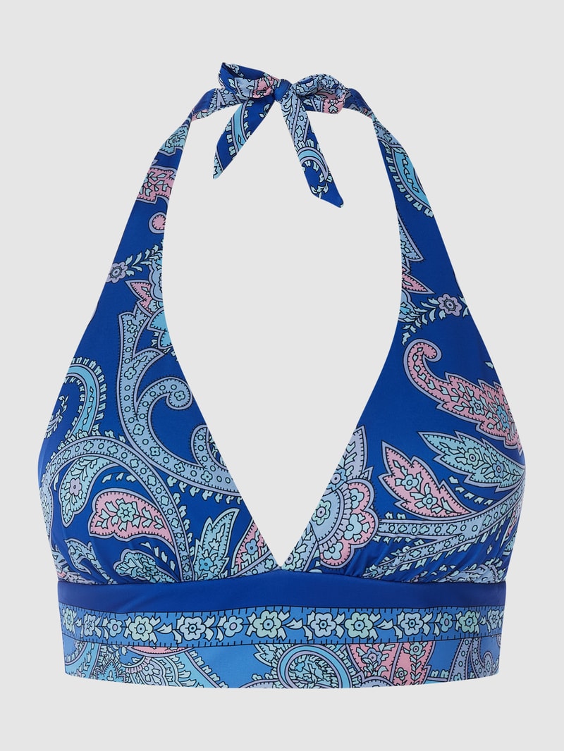 Bikini-Oberteil mit Neckholder in blau