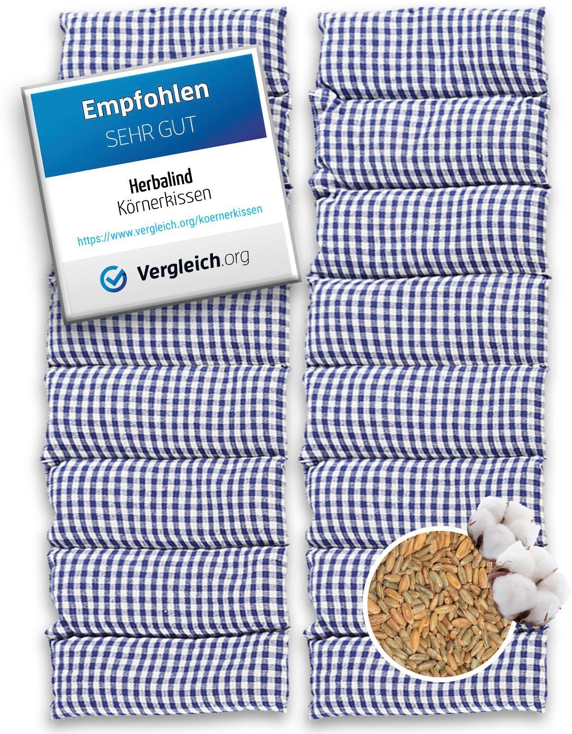 herbalind Wärmekissen 8-Kammer-Wärmekisssen, (1-tlg), verwendbar auch als Kältekissen