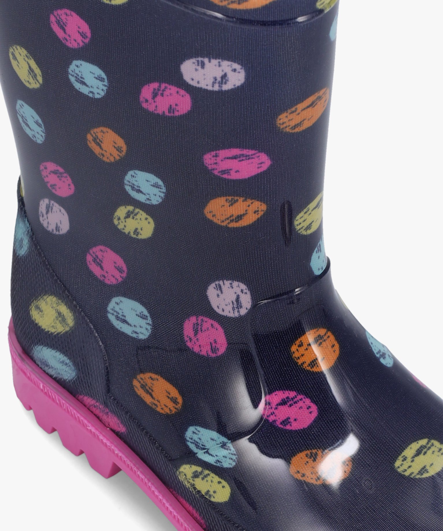 Bottes de pluie fille multicolores à pois marine | GEMO