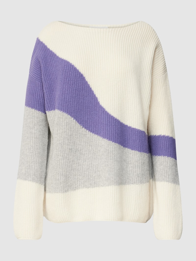 Strickpullover mit U-Boot-Ausschnitt Modell 'MIYAAS' in offwhite