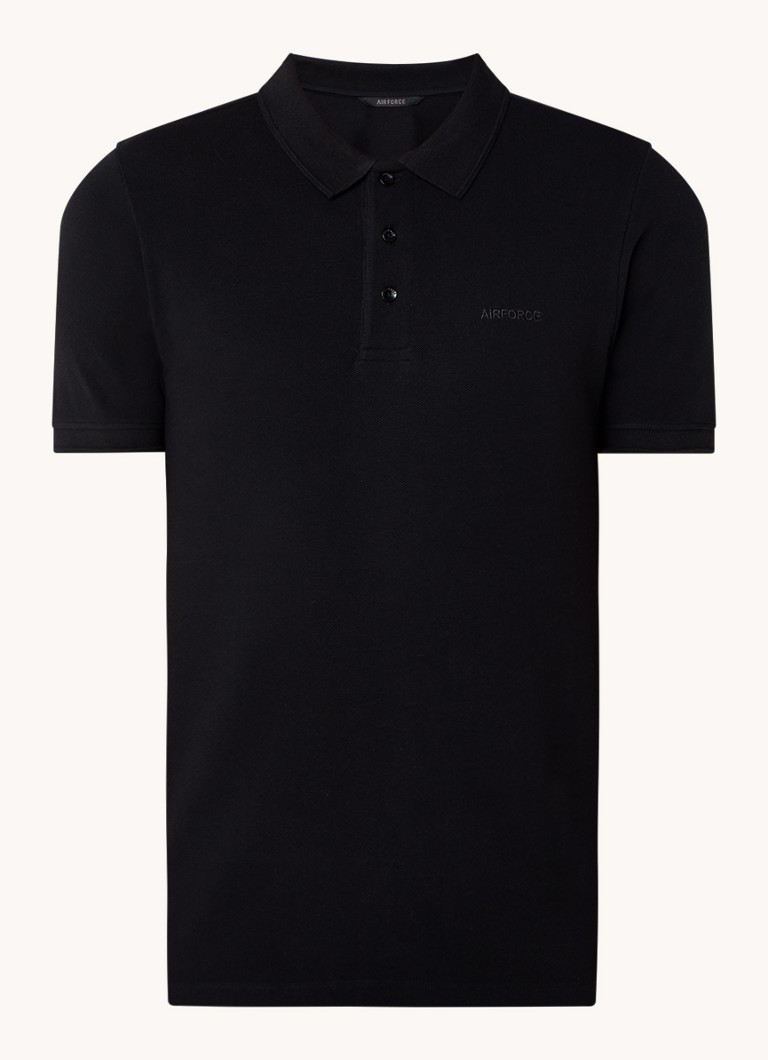Polo Airforce de corte regular, confeccionada em algodão orgânico com logotipo.