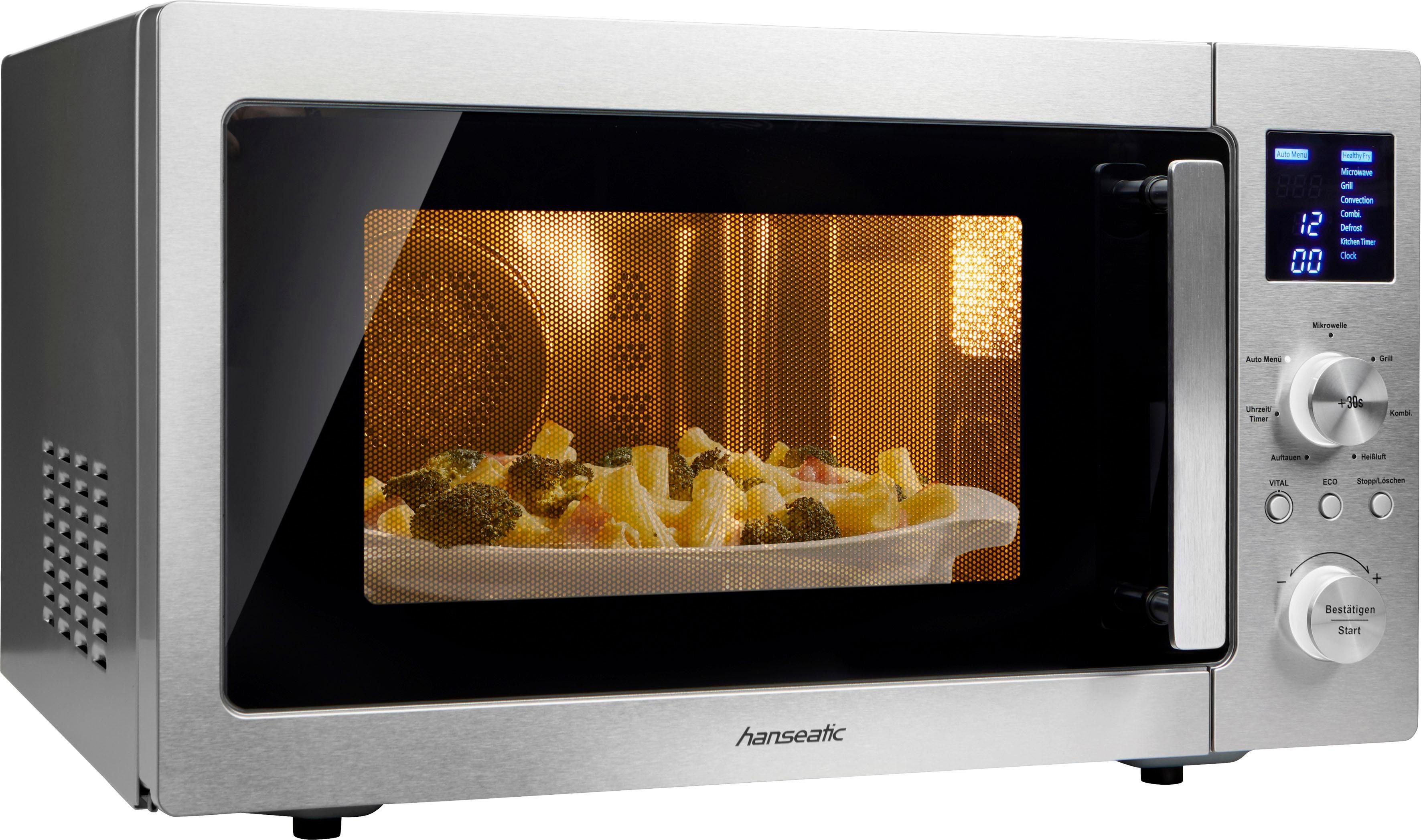 Hanseatic Mikrowelle 15896546, Grill und Heißluft, 25 l, 3-in-1 Gerät