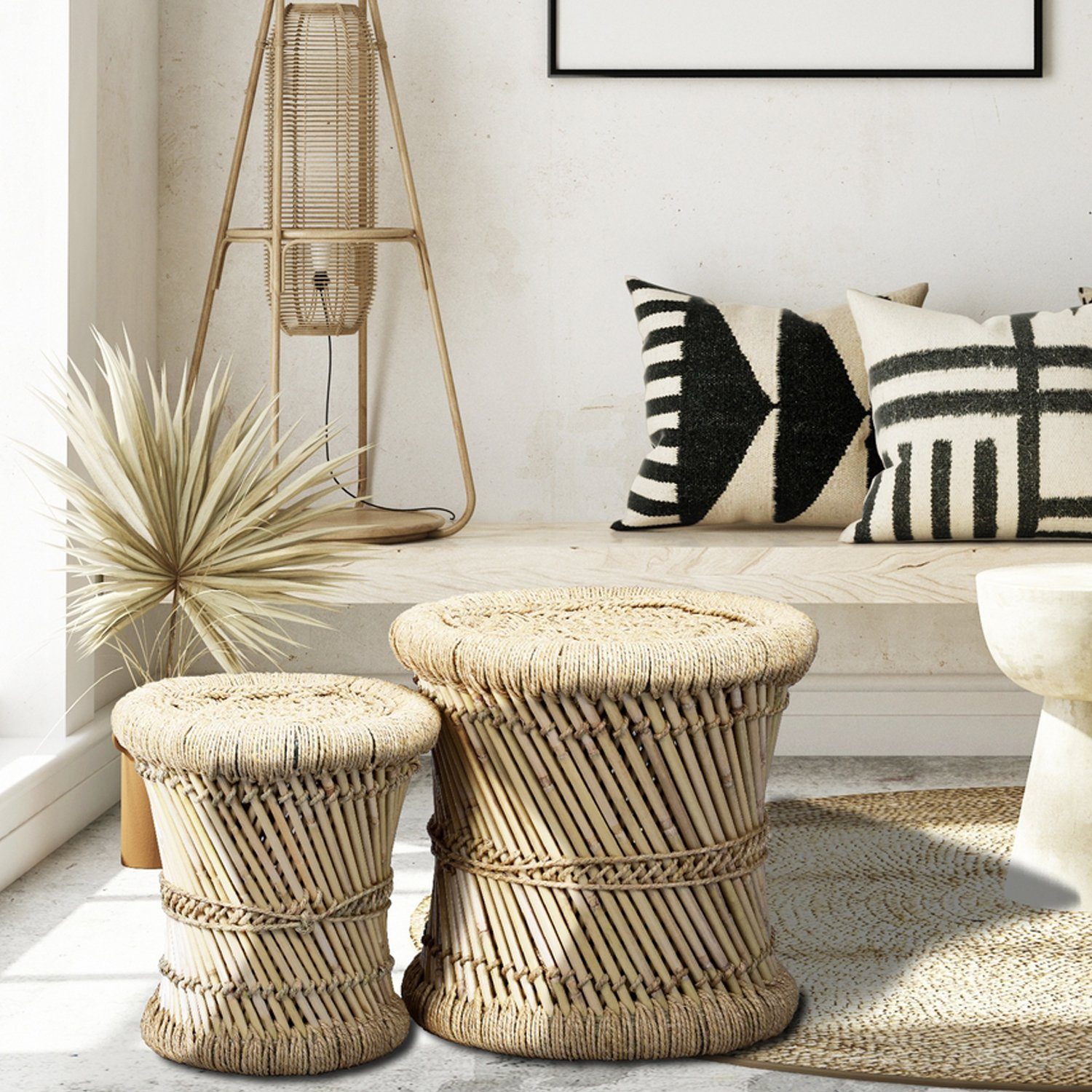 Marrakesch Orient & Mediterran Interior Sitzhocker Balkonhocker und Gartensessel, Hocker, Stuhl, Handarbeit