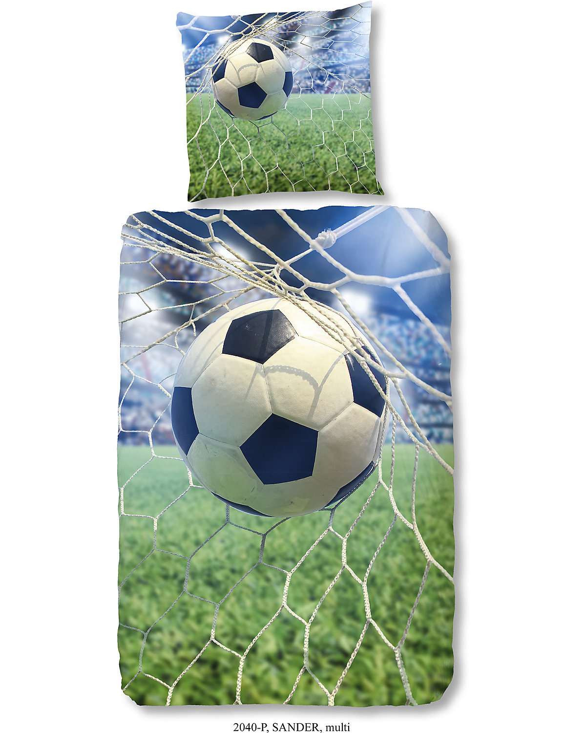 Bettwäsche Sander Fußball, Renforcé, 135 x 200 + 80 x 80 cm