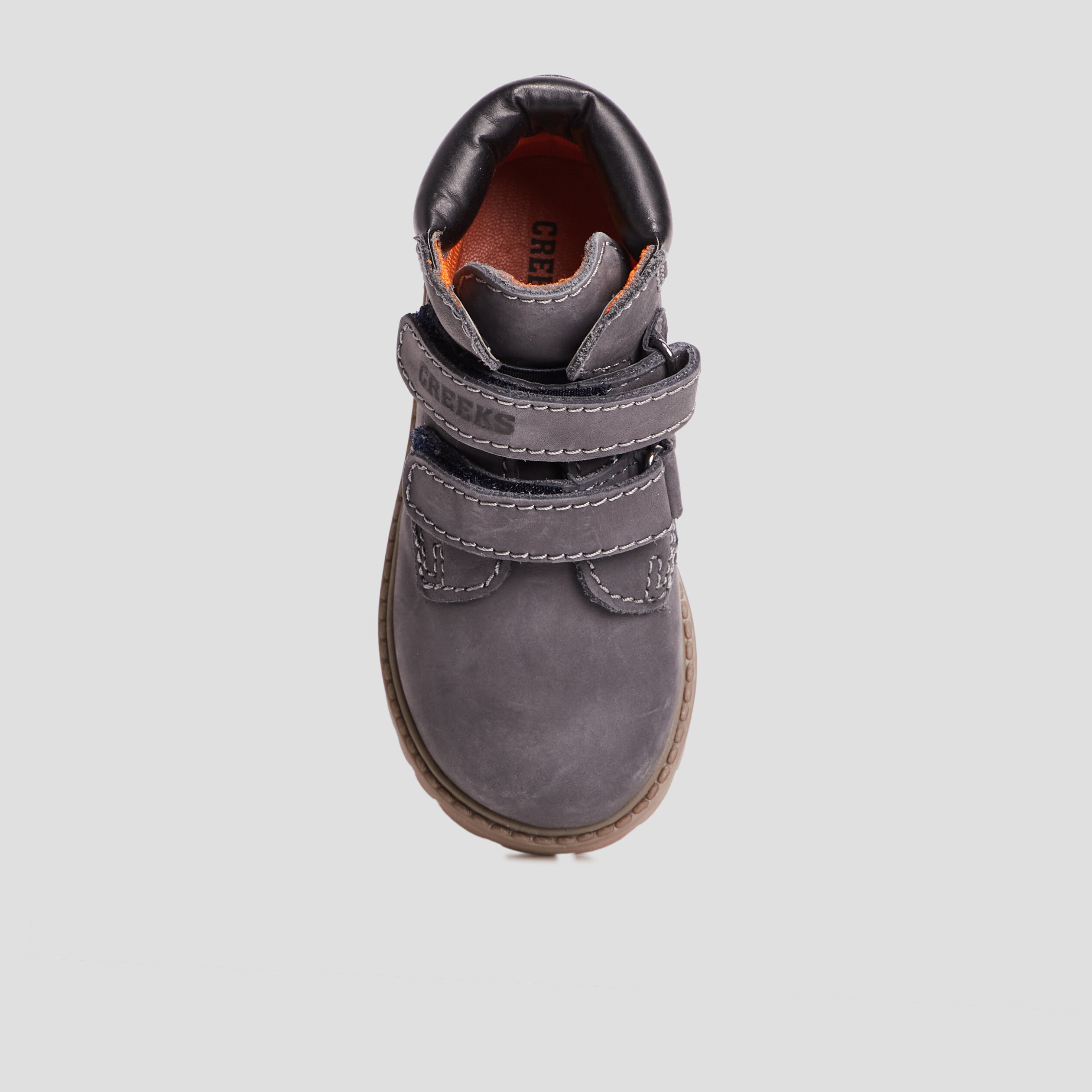 Bottines à scratchs en cuir bleu garçon | La Halle