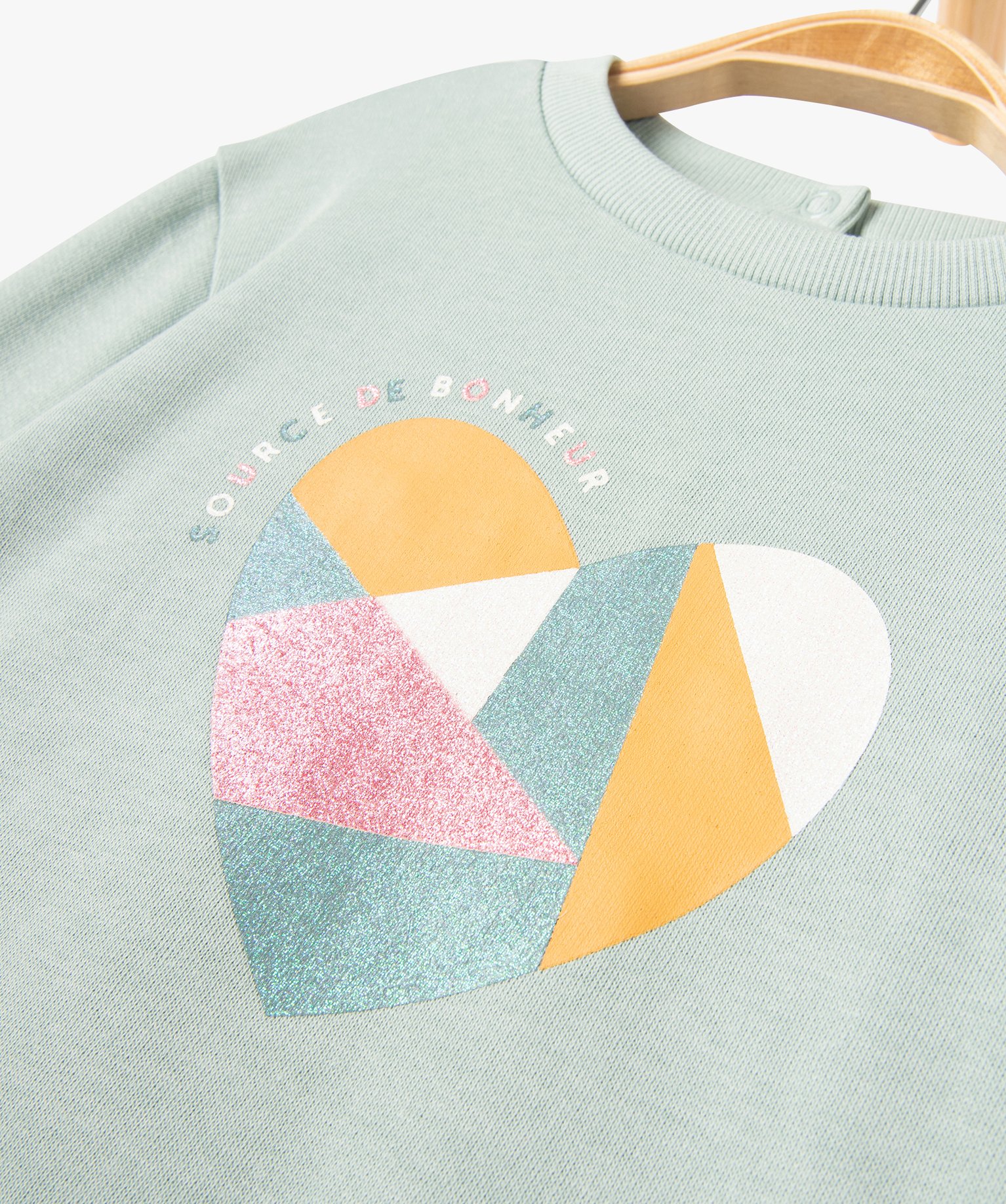 Sweat molletonné avec motifs et message bébé fille bleu | GEMO
