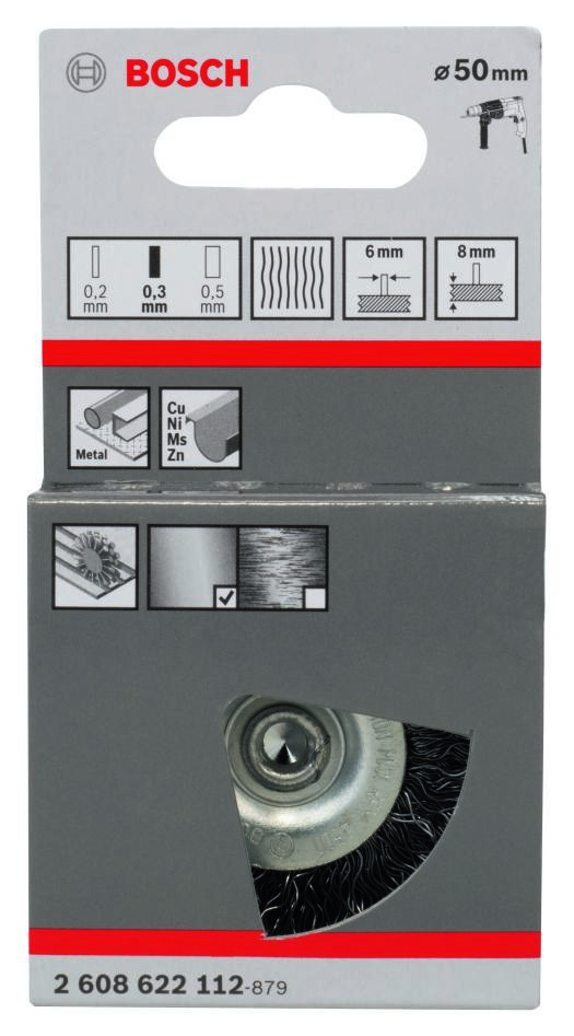 Bosch Blauw Accessoires 2608622112 Schijfborstel 50 mm gegolfd 6 mm schacht