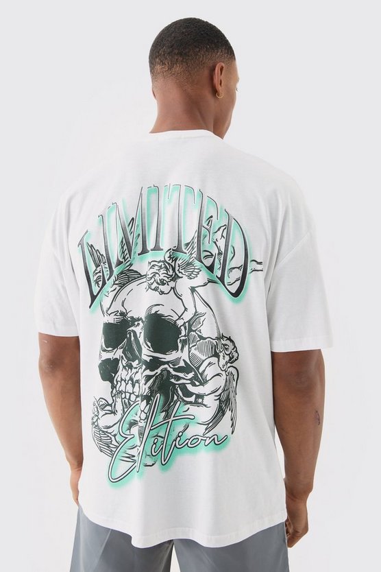 Oversize T-Shirt mit Limited Totenkopf-Print