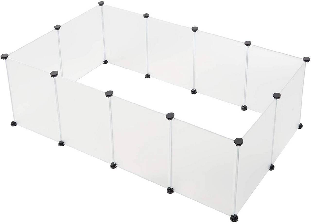EUGAD Freigehege, für Kaninchen Hasen DIY 12 Platten 145x75x46 cm