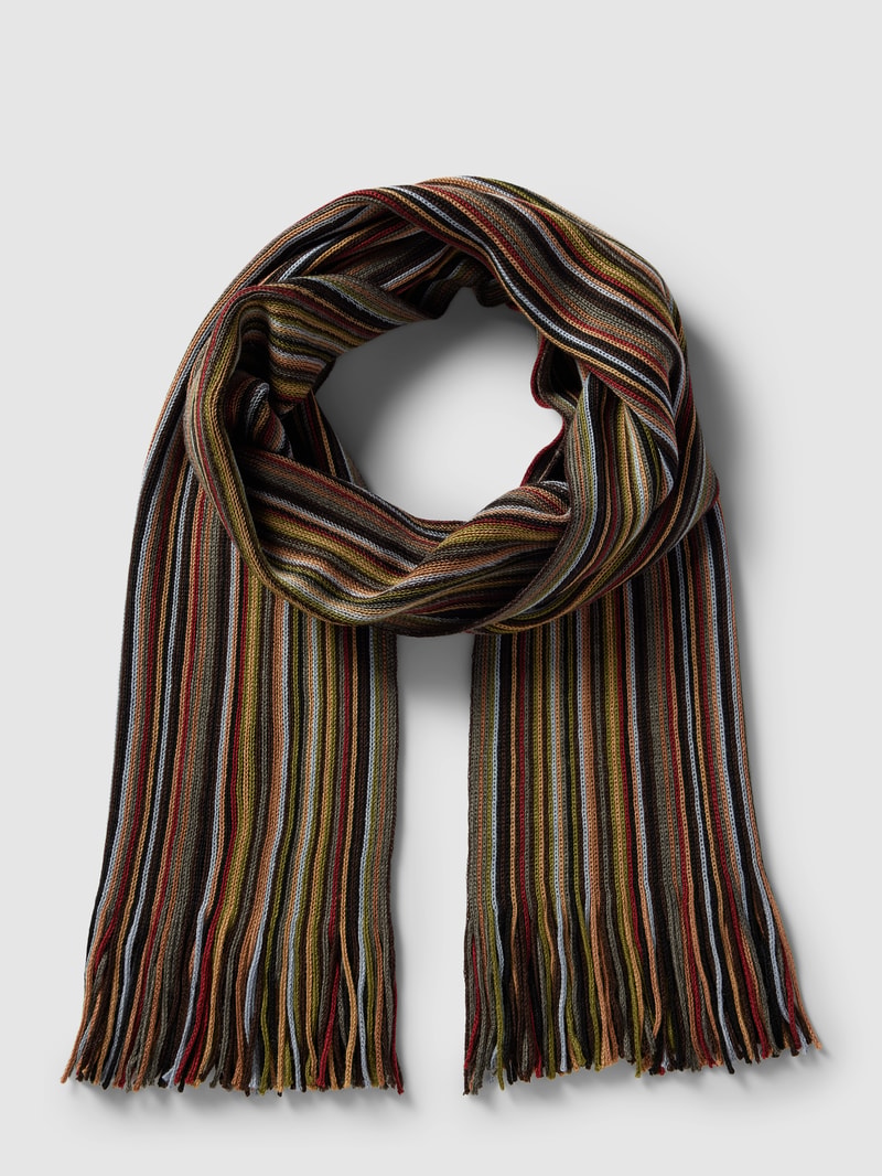 Schal mit Streifenmuster in camel