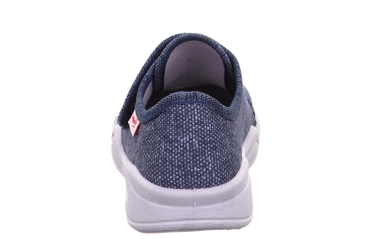 BENNY - BlauHausschuh mit Klettverschluss