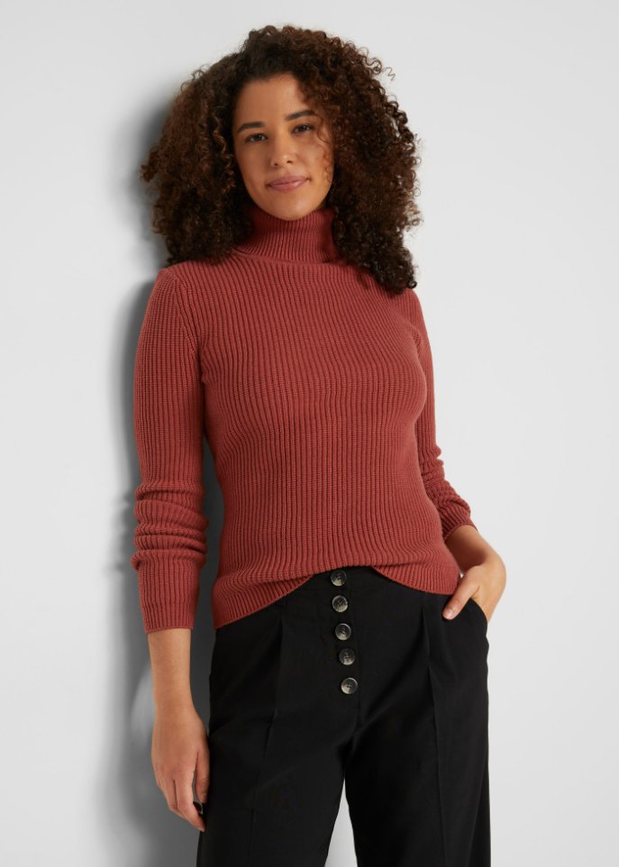 Rollkragenpullover, eng anliegend