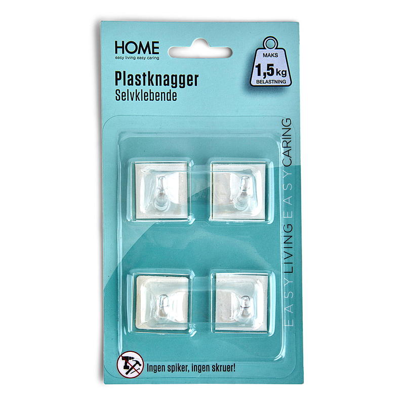 Home Plastknagg 4-pk klar