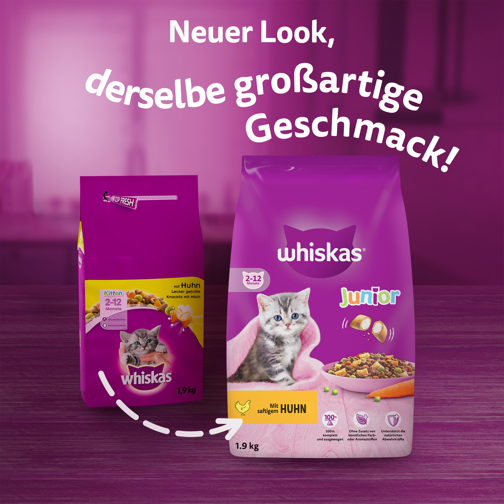 Whiskas Trockenfutter Whiskas Junior Huhn 1,9 kg