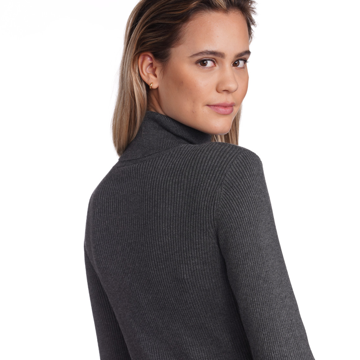 Damen Rollkragenpullover gerippt