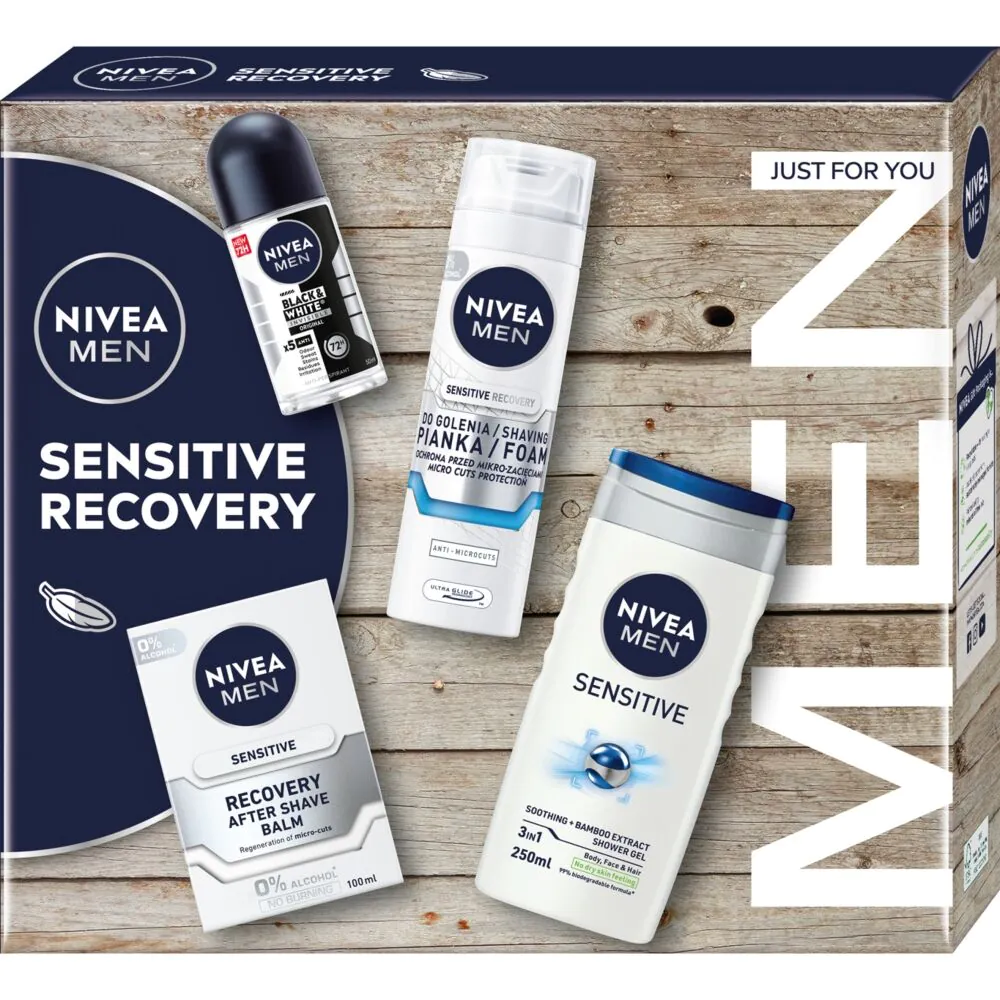 „Nivea Sensitive Recovery Collection“ vyriškos kosmetikos rinkinys