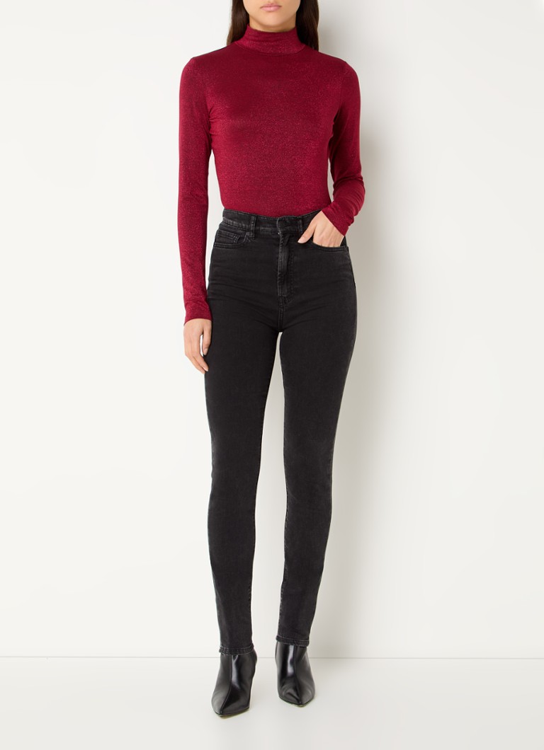 Blugi skinny HUGO BOSS Girali cu talie înaltă, spălați