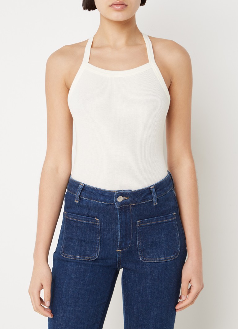 ba&sh Carmen rib knitted top with stretch
