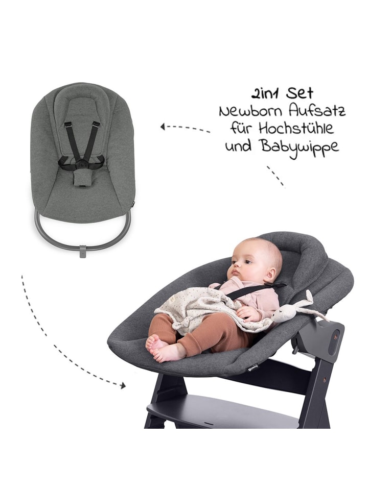 Hauck Alpha Plus Grey XXL Newborn Set - Hochstuhl   2in1 in grau günstig kaufen onesize