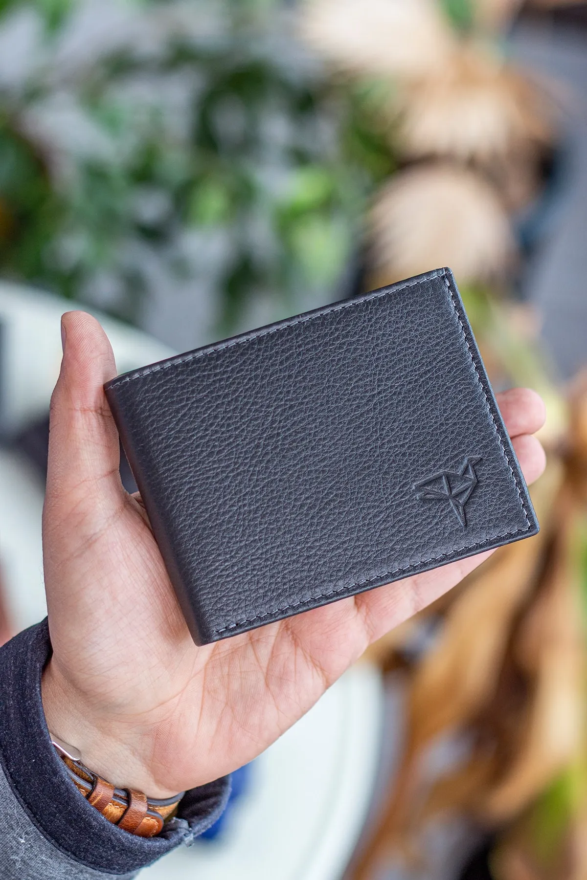 Garbalia  Jackson Portemonnaie aus echtem Leder mit RFID-Schutz in Anthrazit und Münzfach
