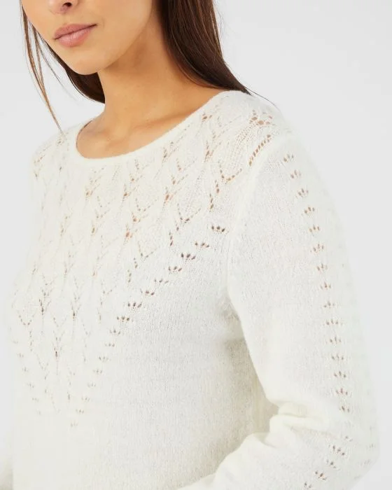 Pull maille ajourée mélange alpaga