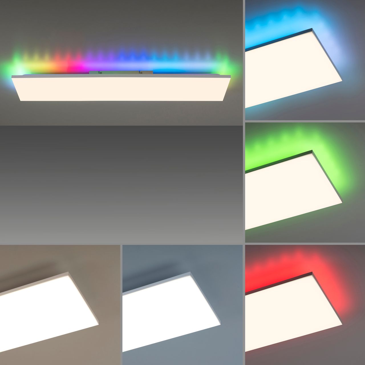 JUST LIGHT CONRAD, LED Deckenleuchte, dimmbar, CCT, RGB, IR-Fernbedienung, weiss