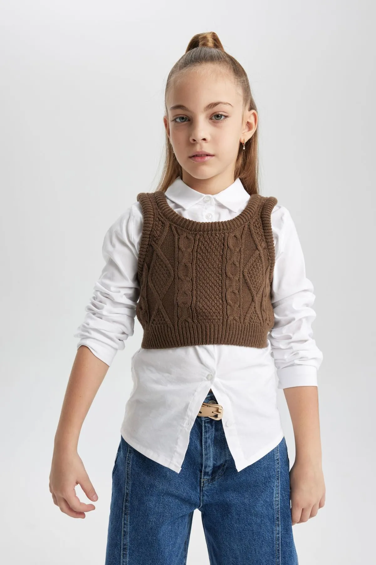 DeFacto  Mädchen-Strickpullover mit Trägern