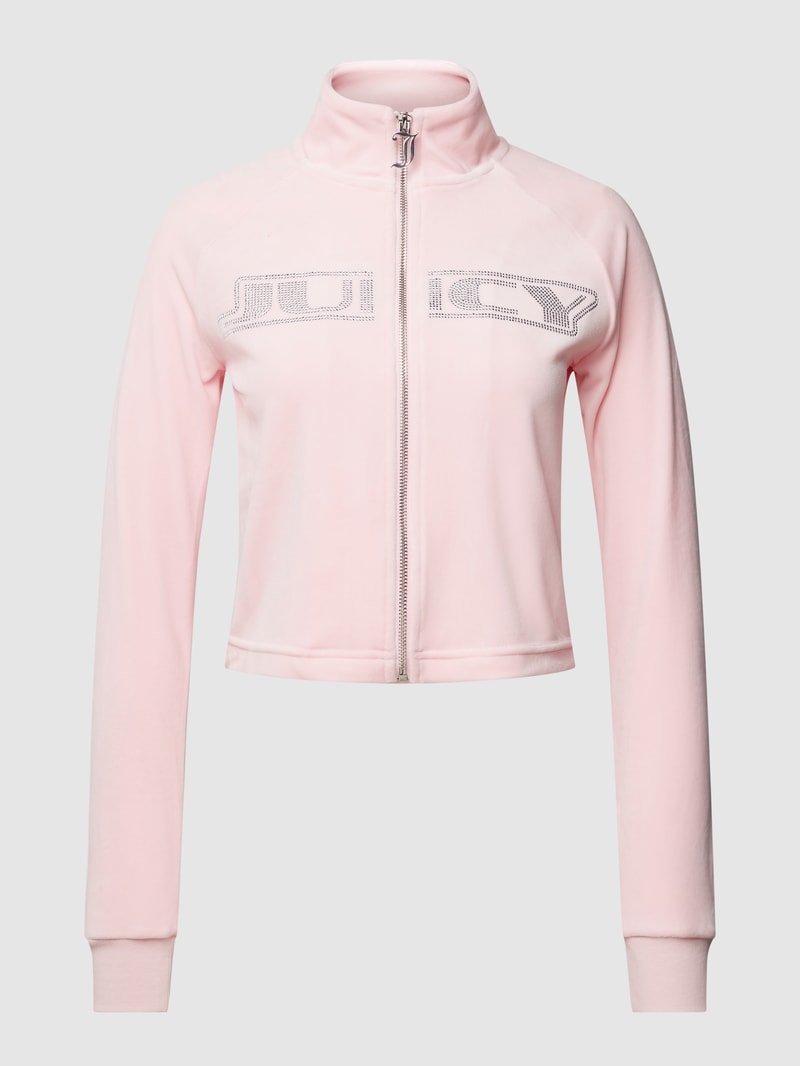 Sweatjacke mit Stehkragen Modell 'LELU' in hellrosa