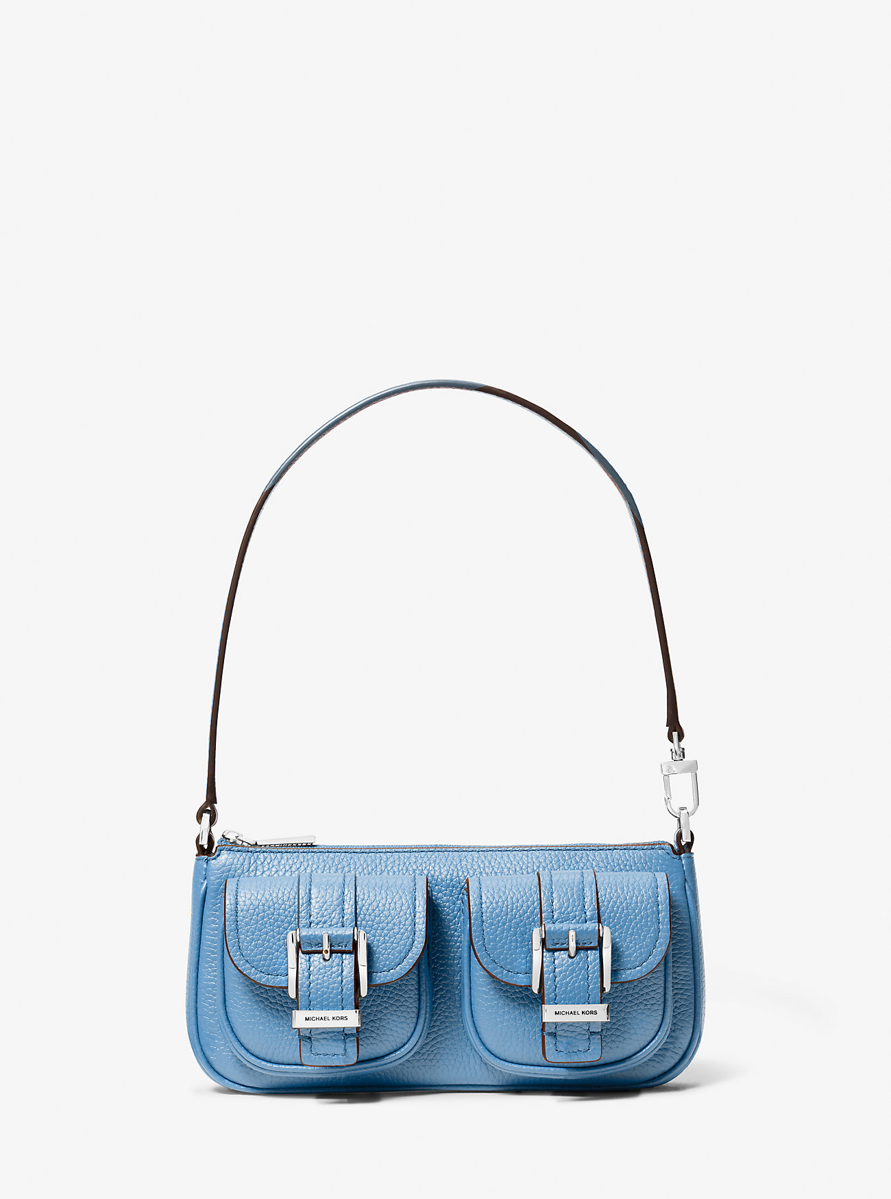 Denim miniskjørt, Zoe Pochette, kabelstrikket genser, Darrington slangesandaler - STH PACIFIC