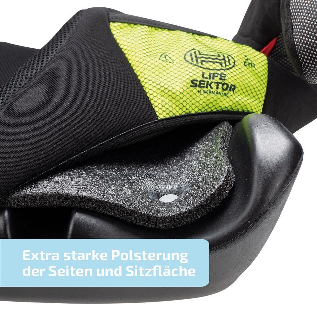 HEYNER Autokindersitz Kindersitzerhöhung Sitzerhöhung mit Gurtführung (15-36kg) schwarz