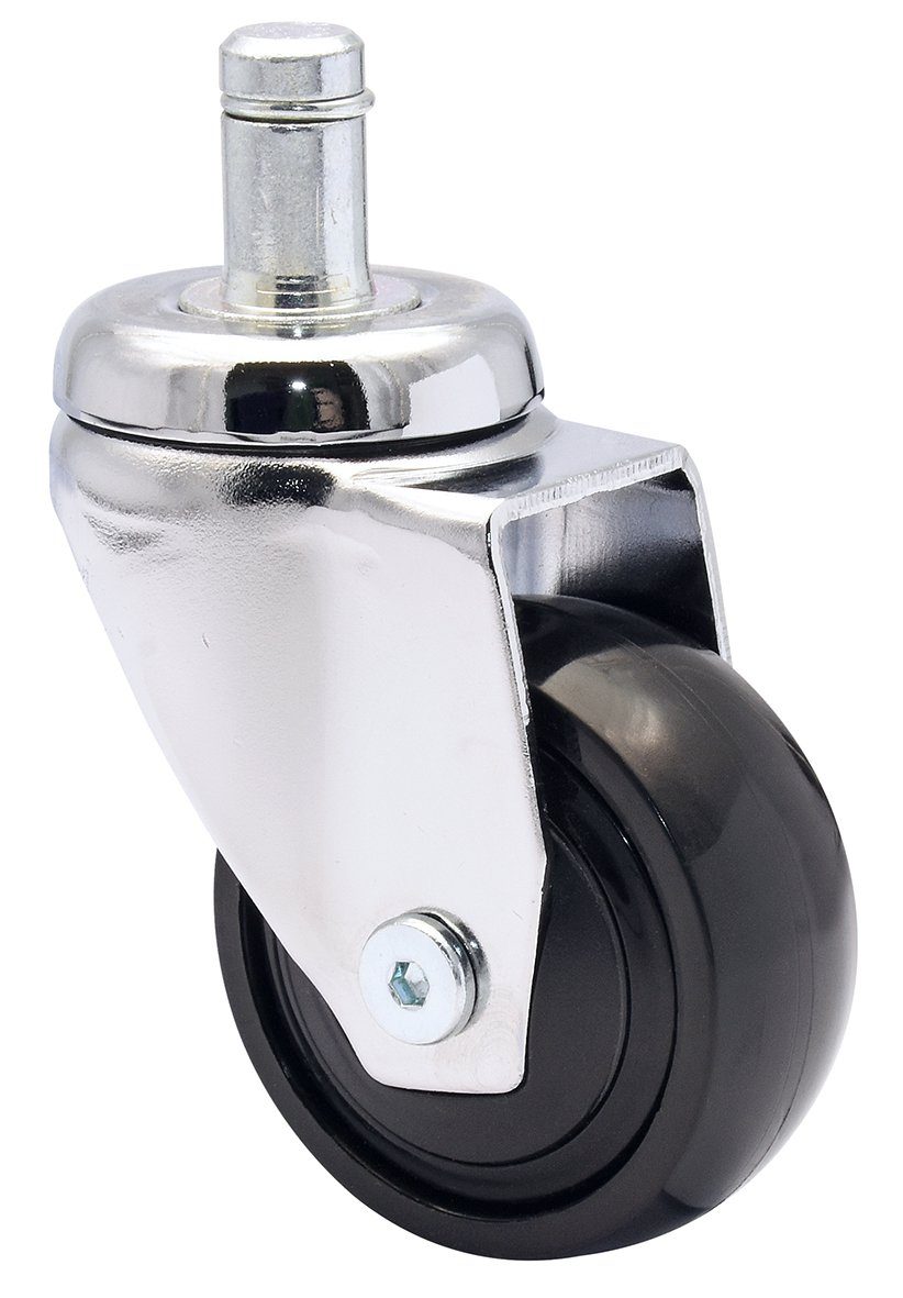 WAGNER design yourself Stuhlrolle ultrawendige 360° - 3C - Design-Lenkrollen / Möbelrollen 5tlg. Set - verchromt, soft, Kugellager, Steckstift 11 x 22 mm, Durchmesser Ø 50 mm, Tragkraft 50 kg / Rolle