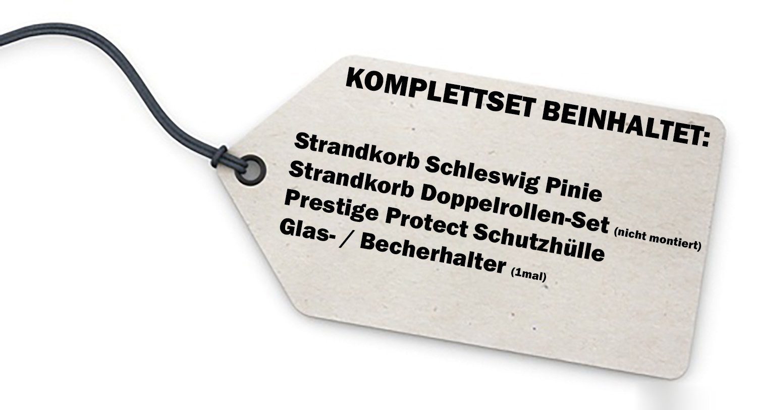 bene living Strandkorb Schleswig Pinie 2-Sitzer - PE mokka - Modell 557, BxTxH: 120x80x160 cm, Volllieger, Ostsee-Strandkorb Komplettset