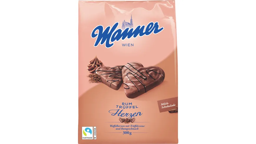 Manner Rum-Trüffel Herzen 300 g