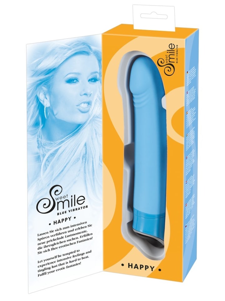 Sweet Smile Vibrator Happy in blau günstig kaufen 22 cm