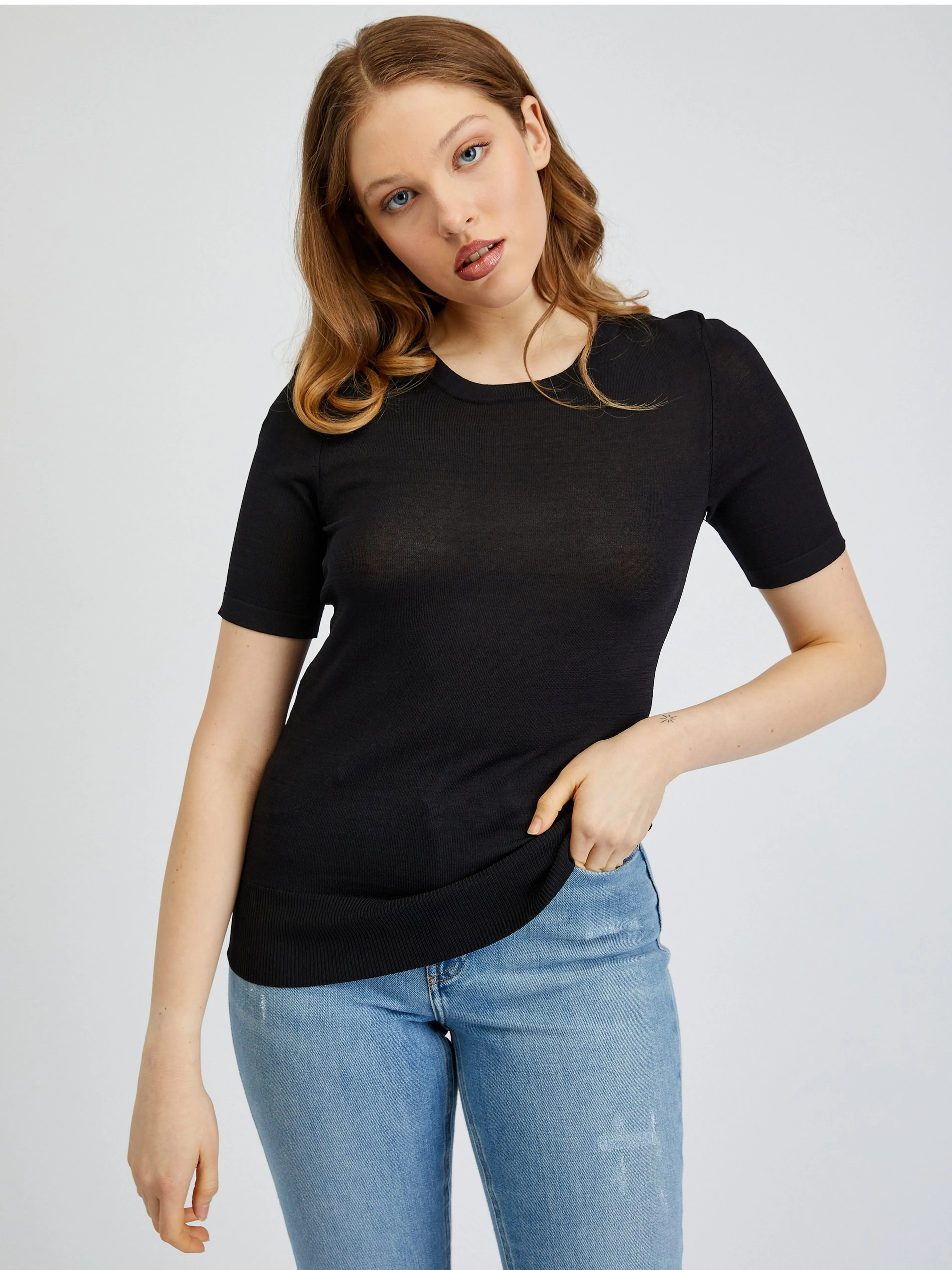 Schwarzes Damen-Pullover-Shirt ORSAY
